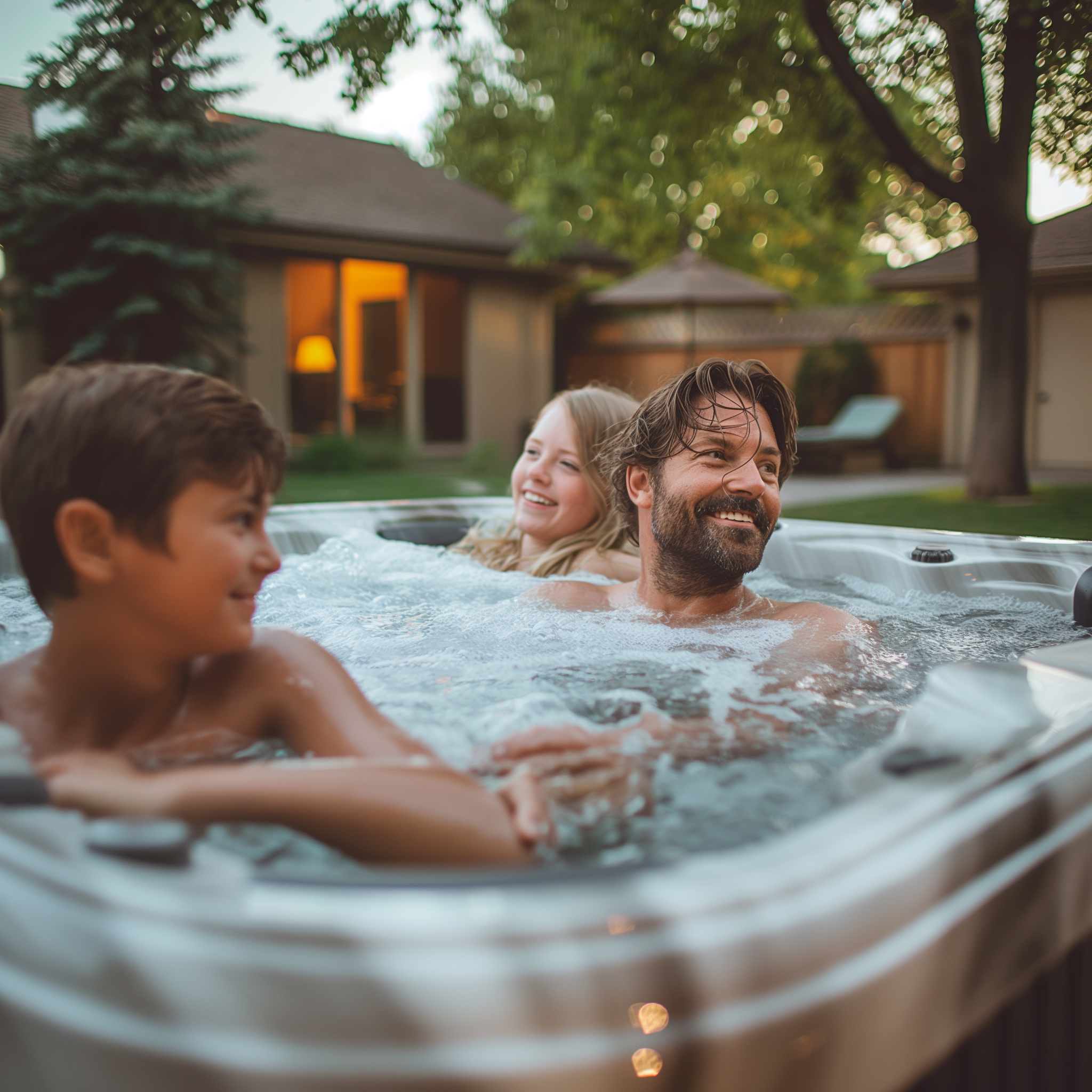 Rodzina bawiąca się w jacuzzi | Źródło: Midjourney