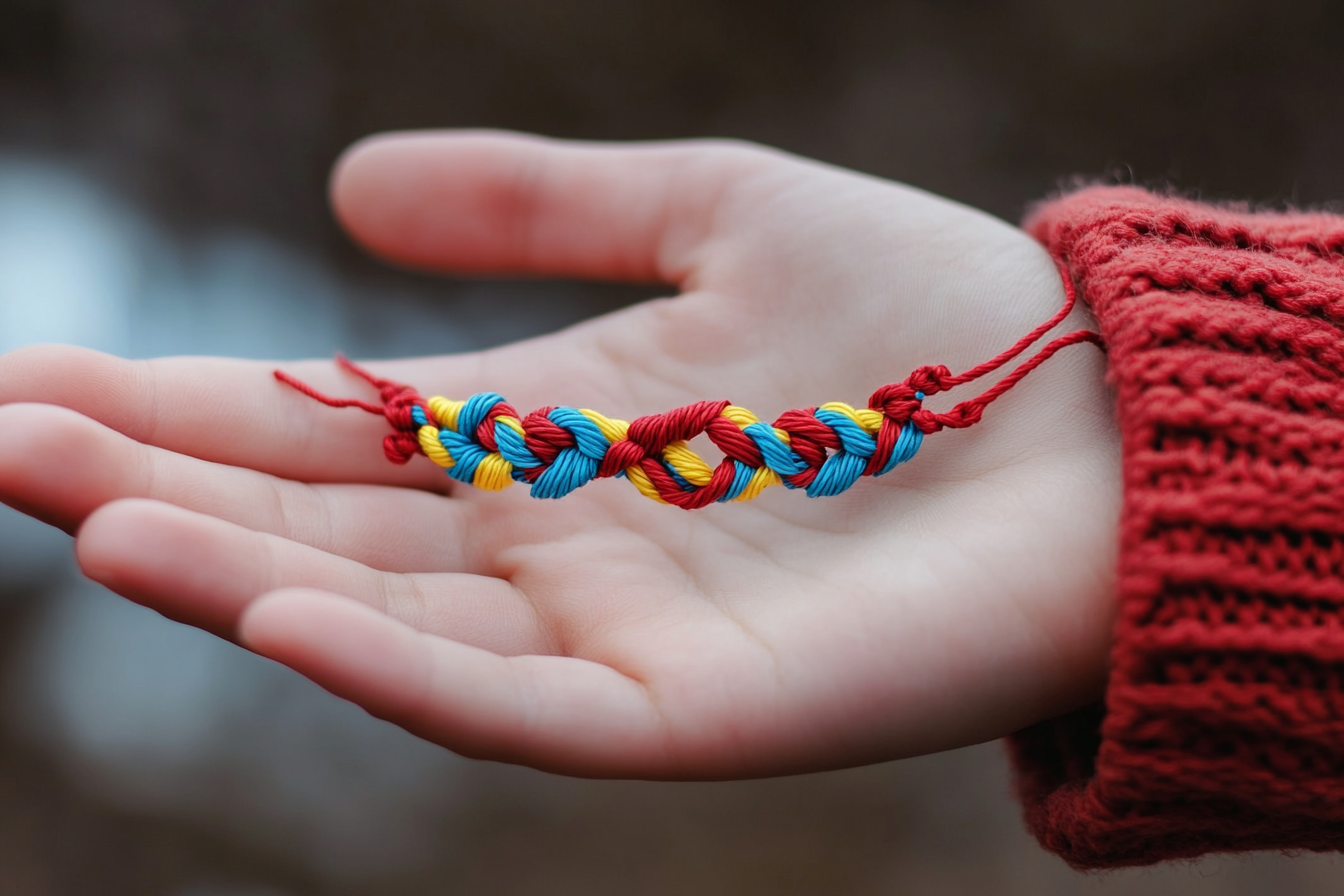 Kobieta trzymająca bransoletkę przyjaźni | Źródło: Midjourney