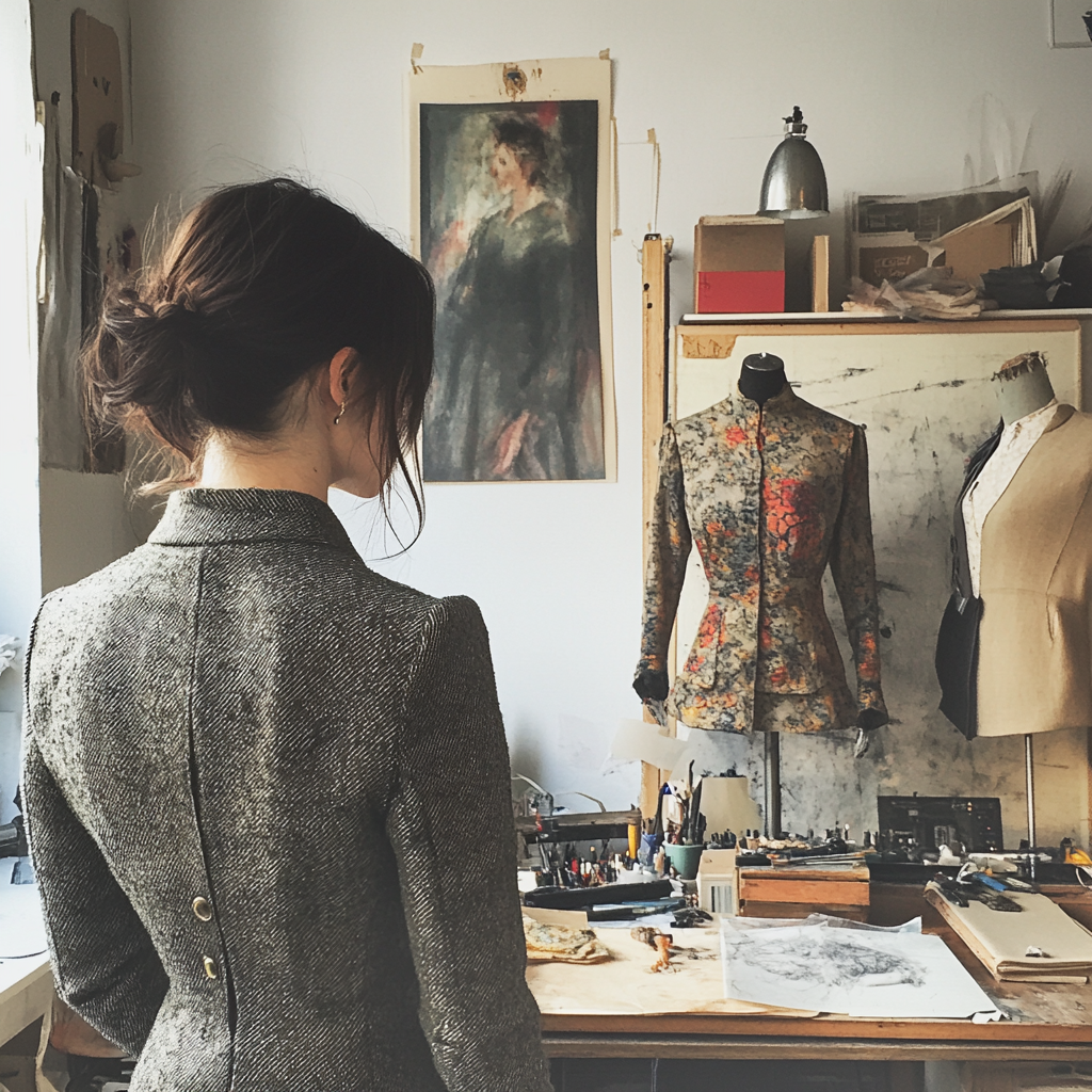 Projektantka w swojej pracowni | Źródło: Midjourney